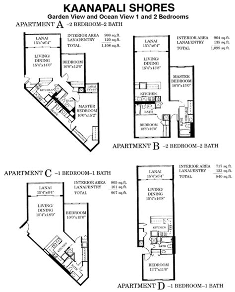 Aston Kaanapali Shores | Floor Plans