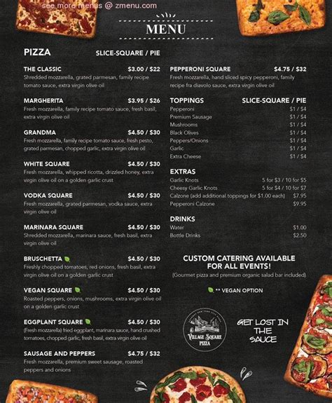 Online Menu of Village Square Pizza - West Village Restaurant, New York, New York, 10014 - Zmenu