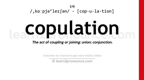 Pronunciation of Copulation | Definition of Copulation - YouTube