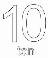 Printable Number 10 Coloring Pages sketch template