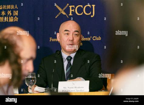 Japanese author Naoki Hyakuta speaks during a news conference at The Foreign Correspondents ...