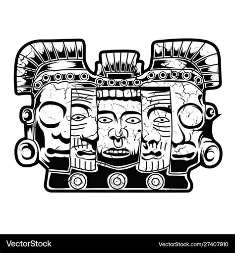 Mayan mask maya culture face Royalty Free Vector Image