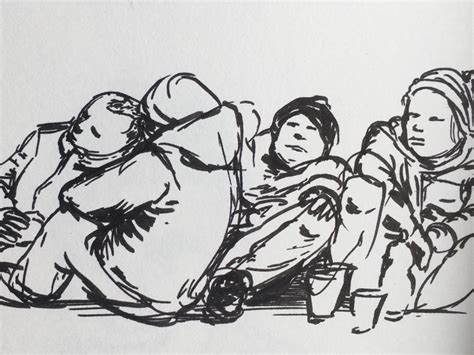 Drawing of homeless people. by Jacco de Jager on Dribbble