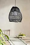 Solar Raw Edge Wicker Outdoor Pendant Light | AnthroLiving