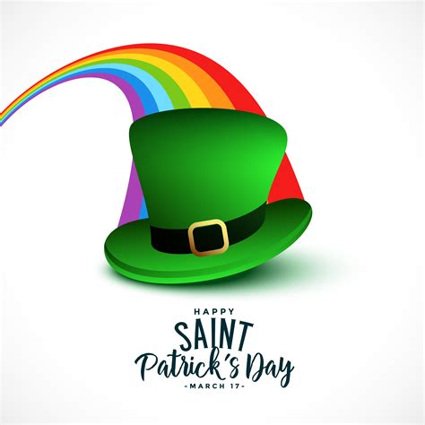 stylish St. Patrick's day background with rainbow and cap - Download ...