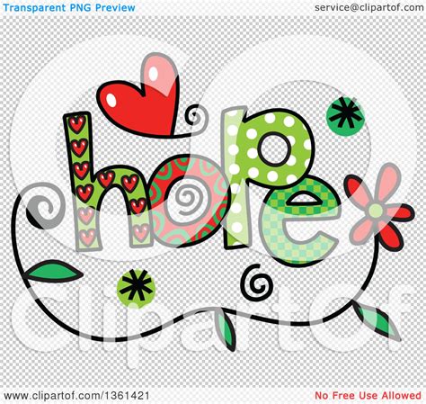 Clipart of Colorful Sketched Hope Word Art - Royalty Free Vector ...