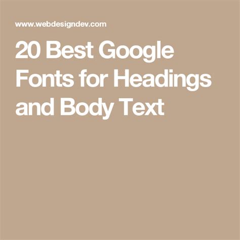 20 Best Google Fonts for Headings and Body Text | Best google fonts ...