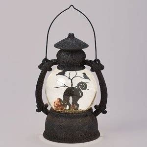 Halloween Black Cat Lighted Snow Globe | The Music Box Company