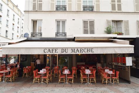 Café du Marché, Rue Cler, Paris - Paris is known for its many market streets and Rue Cler is one ...