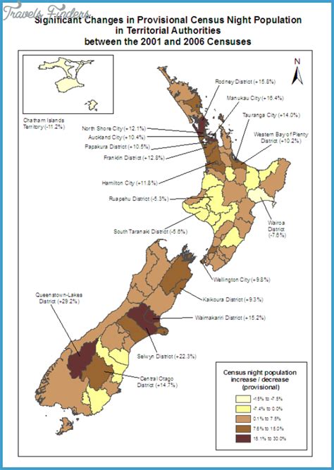 New Zealand Population Map - TravelsFinders.Com