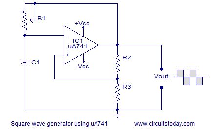 Square wave generator using uA741