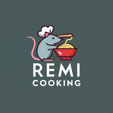 LOGO Design for Remi Realistic Rat Cooking Spaghetti with Elegant Typography | AI Logo Maker