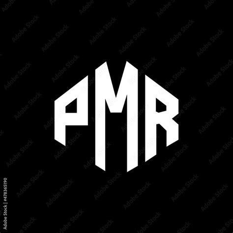 PMR letter logo design with polygon shape. PMR polygon and cube shape logo design. PMR hexagon ...