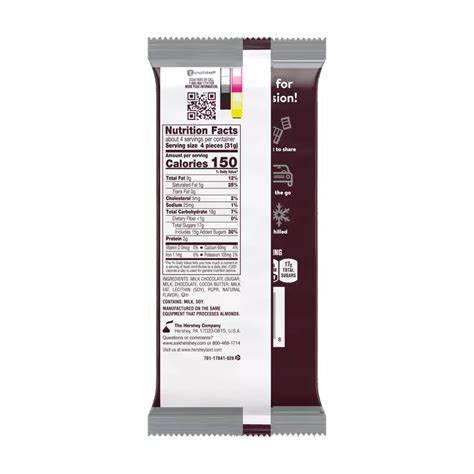 HERSHEY'S Milk Chocolate XL Candy Bar, 4.4 oz