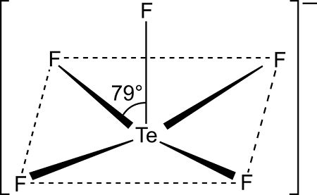 The structure of TeF5^- is below-mentioned. Draw a complete Lewis structure for TeF5^-, and ...