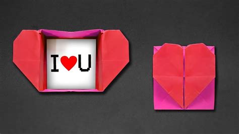 Origami: Heart Box & Envelope - Remake - How to fold - YouTube