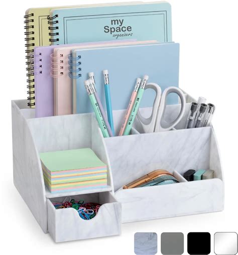 Buy My Space Organizers Marble Desk Organizer For Office Supplies And ...