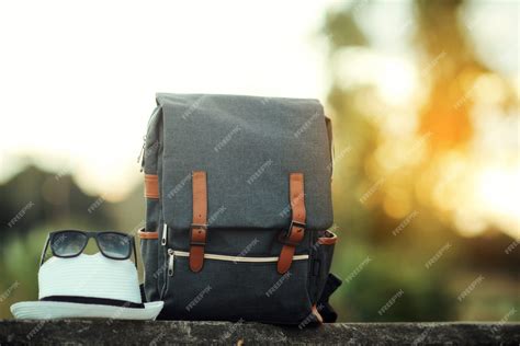 Free Photo | Backpack with sunset