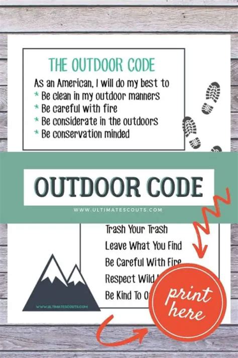 Outdoor Code Printable – Ultimate Scouts