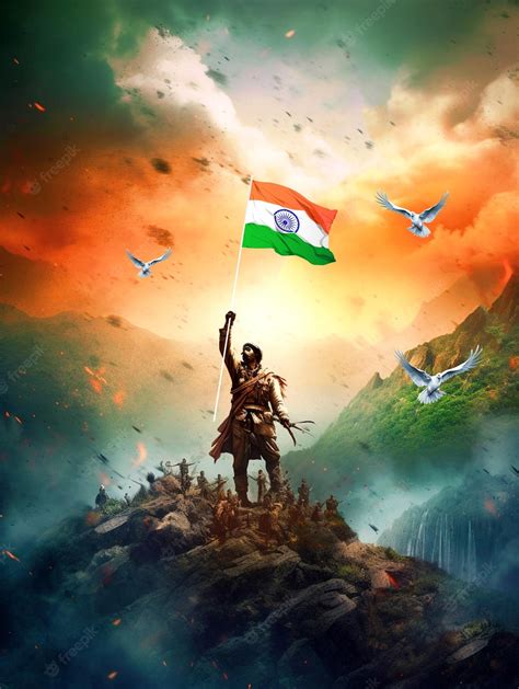 Premium Photo | India Independence Day banner with freedom fighters and ...