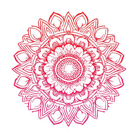 Flower Line Art Design Vector, Line Art Mandala, Vector Mandala, Islamic Mandala PNG and Vector ...