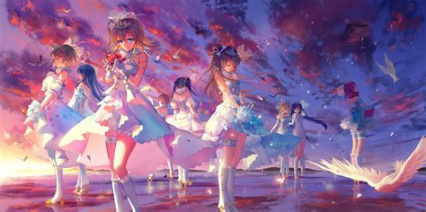 Love Live! Anime HD Wallpaper: Honoka and Friends by Criin