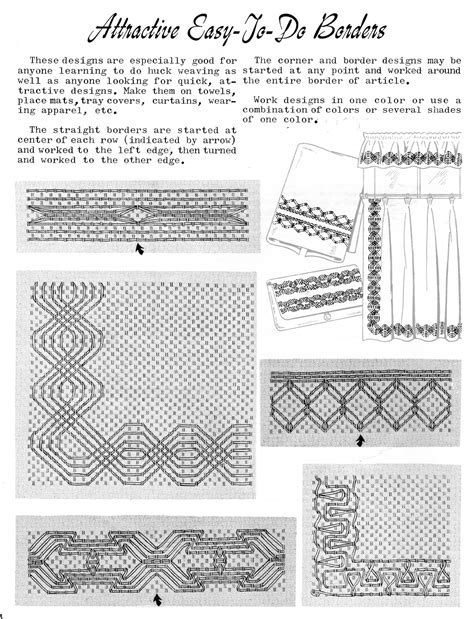 Huck Weaving Swedish Weaving Patterns Easy to do Borders