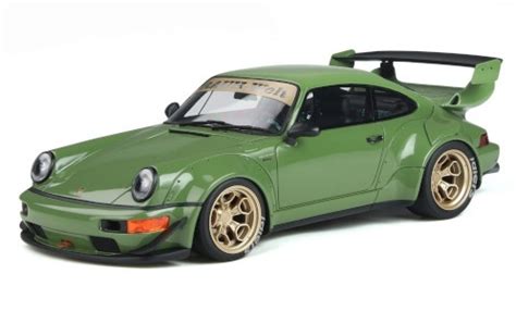 Coche miniatura Porsche 911 1/18 GT Spirit RWB Body Kit verde - Coches-miniaturas.es