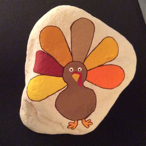 Thanksgiving Turkey Painted Rock. Easy Rock Painting Ideas For Fun ...