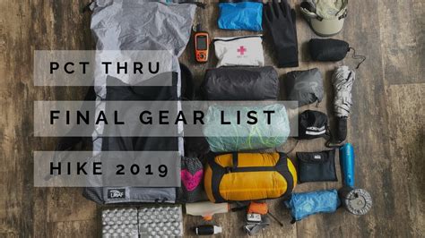 PCT Thru Hike 2019, Final Updated Gear List (with all product links) - YouTube