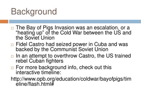 Bay Of Pigs Invasion Timeline