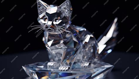 Premium AI Image | Clear glass crystal animals Generative Ai