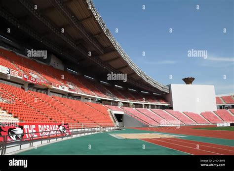 Rajamangala National Stadium with Nobody Present and Empty Seating. Race Track and Football ...