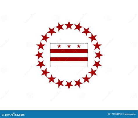 Washington DC Flag or Washington, D.C Stock Vector - Illustration of ...