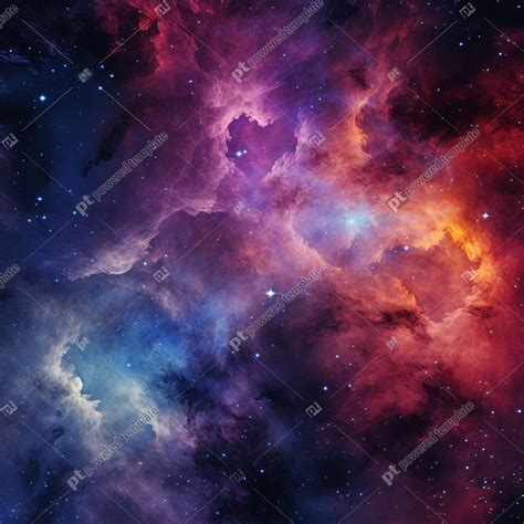 Photorealistic Fantasy Majestic Purple Blue and Red Nebula Illuminated ...