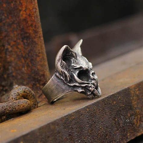 Gothic Cat Sterling Silver Skull Ring – GTHIC