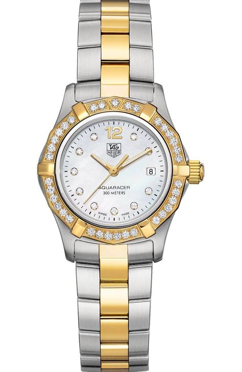 TAG Heuer 'Aquaracer' Two Tone Diamond Watch | Nordstrom