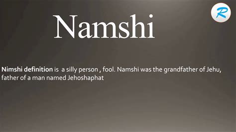 How to pronounce Namshi - YouTube