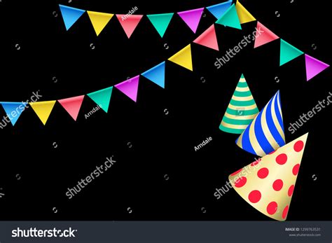 Bunting Flags Birthday Party Hats Design Stock Vector (Royalty Free) 1299763531