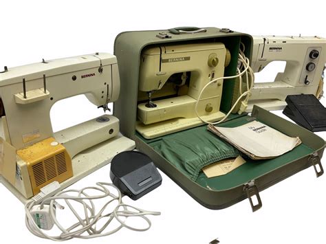 Three Bernina sewing machines, comprising cased model 708 example, with ...