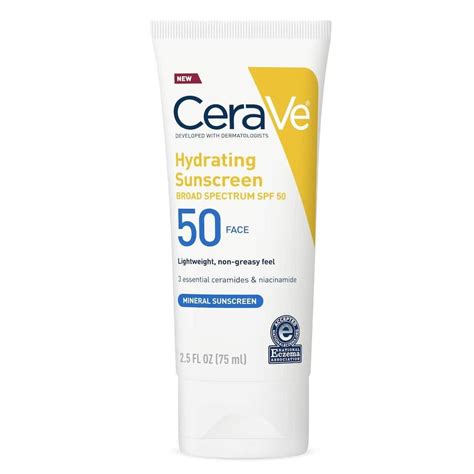 CeraVe Hydrating Mineral Sunscreen Broad Spectrum SPF 50 - Reviews ...