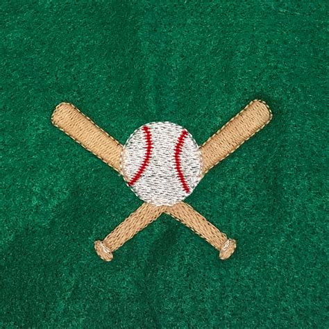 Baseball with crossed bats machine embroidery design - Machine Embroidery Geek