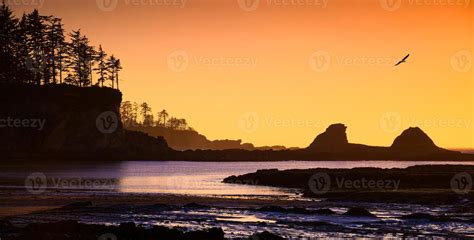 Oregon Beach Sunset Panorama. Oregon USA. 1460882 Stock Photo at Vecteezy