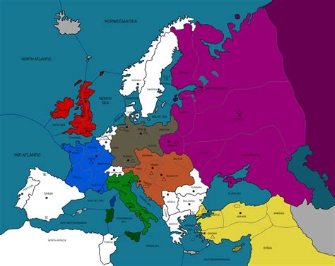 Europe Game Base Map – St. Albans Diplomacy Club