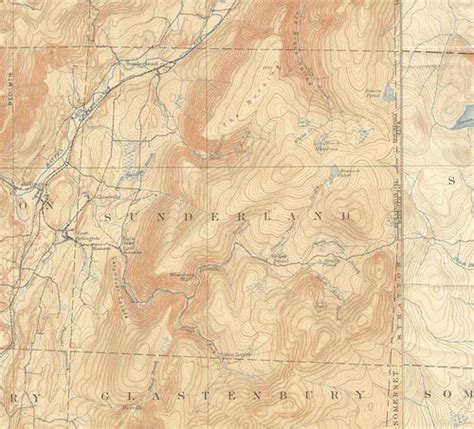 Sunderland VT 1900 USGS Old Topo Map - Town Composite Bennington Co. - OLD MAPS