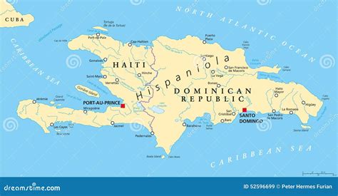 hispaniola political map with haiti and dominican republic Coloso