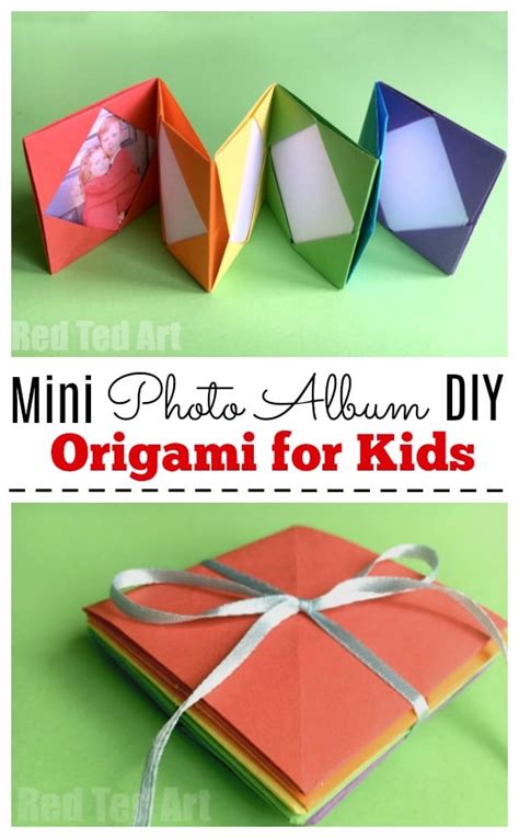 Mini Origami Photo Album - Accordion Photo Book - Red Ted Art Kids Craft