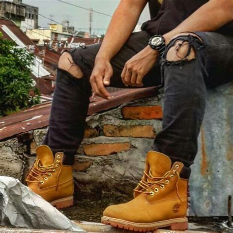 Timberland Yellow Boots | Timberland boots outfit mens, Timberland ...