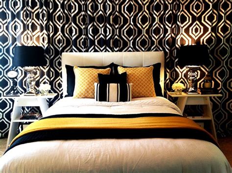 Black,White And Yellow Bedroom Ideas