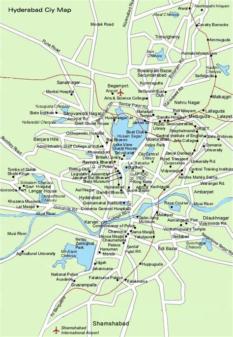 Hyderabad Map, Hyderabad City Map, Hyderabad Road Map